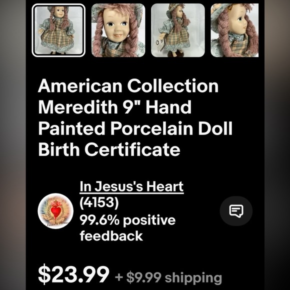 Meredith Hand Painted Doll - Picture 2 of 8